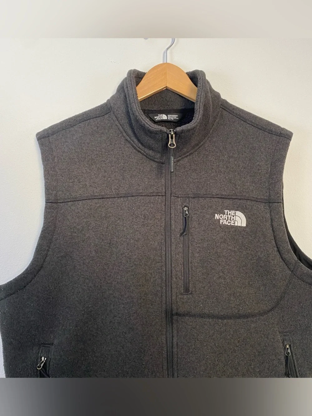 The North Face Mens Gray Full‎ Zip Vest Pockets XL